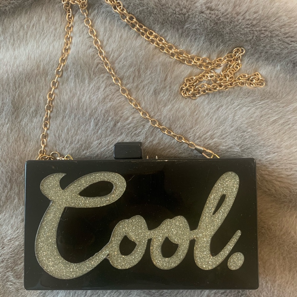 “Cool” Acrylic Bag in black and gold